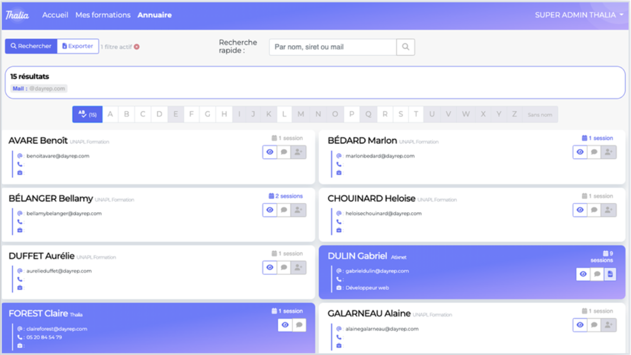 Annuaire de contacts