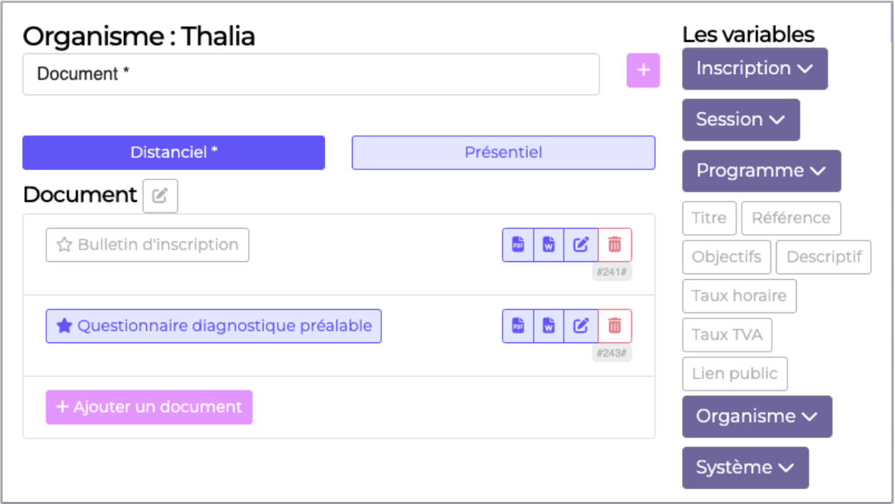 Gestion de documents à la volée